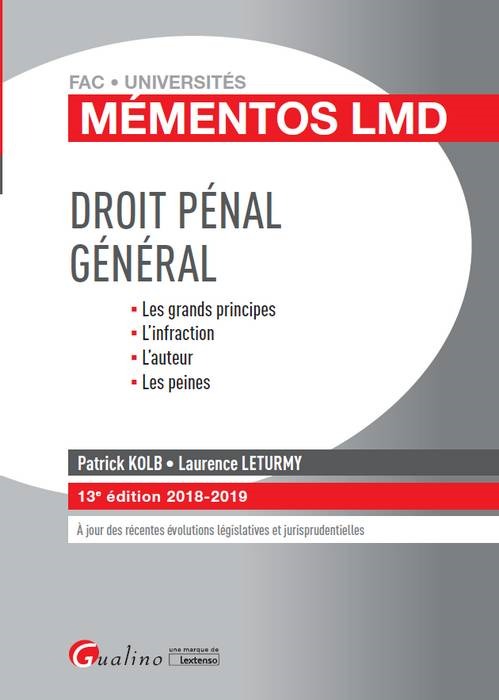 DROIT PENAL GENERAL - 13EME EDITION