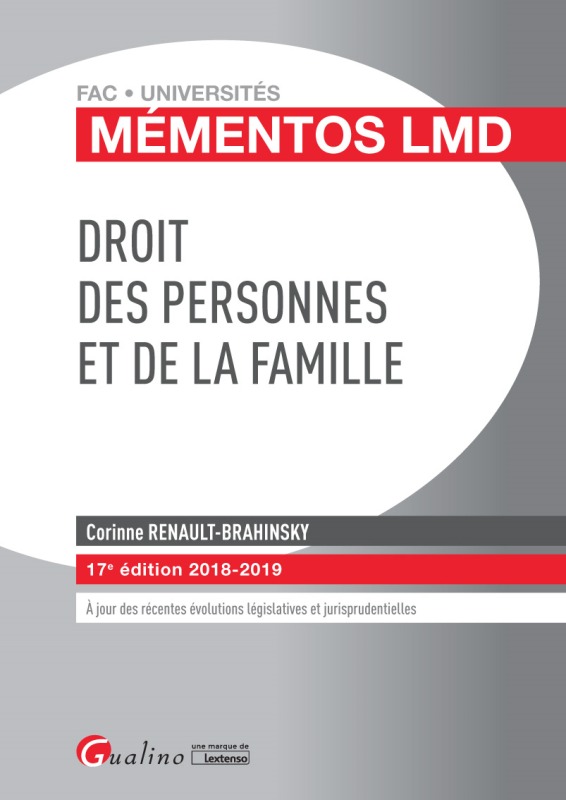 DROIT DES PERSONNES ET DE LA FAMILLE - 17EME EDITION