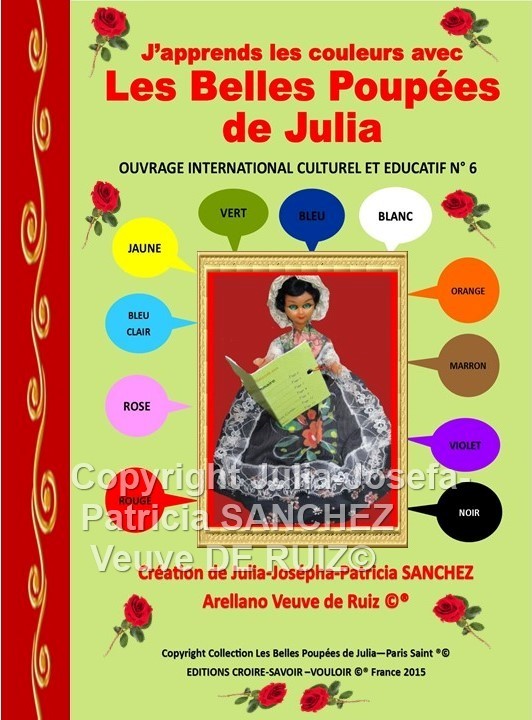 Livre N°6 J'Apprends les couleurs avec Les Belles Poupées de Julia