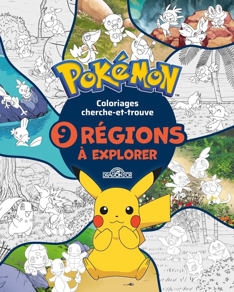 Pokémon - Coloriages cherche-et-trouve 9 régions à explorer