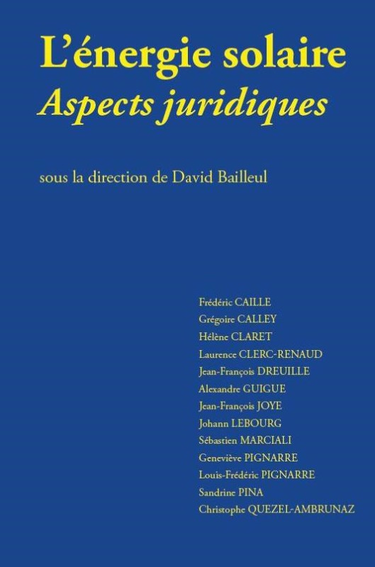 ENERGIE SOLAIRE - ASPECTS JURIDIQUES