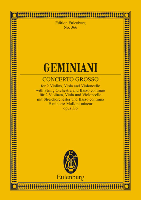 CONCERTO GROSSO E MINOR OP. 3/6 POCHE