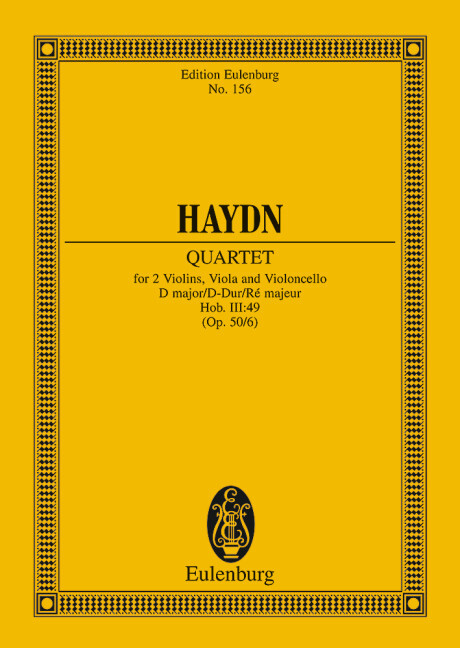 QUARTETTO OP. 50 N. 6 RE (HOB III/49) (FROSCH) POCHE