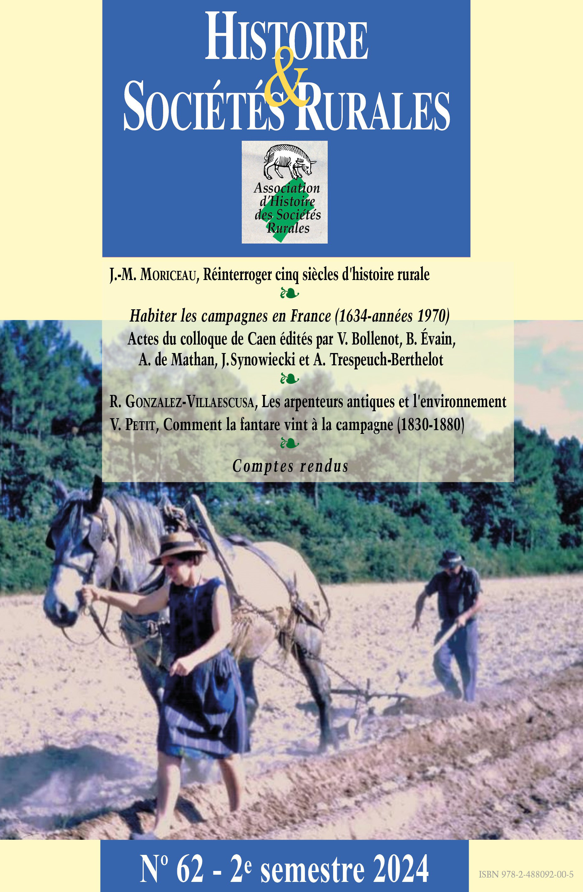 HISTOIRE & SOCIETES RURALES, NO 62. 2ND SEMESTRE 2024