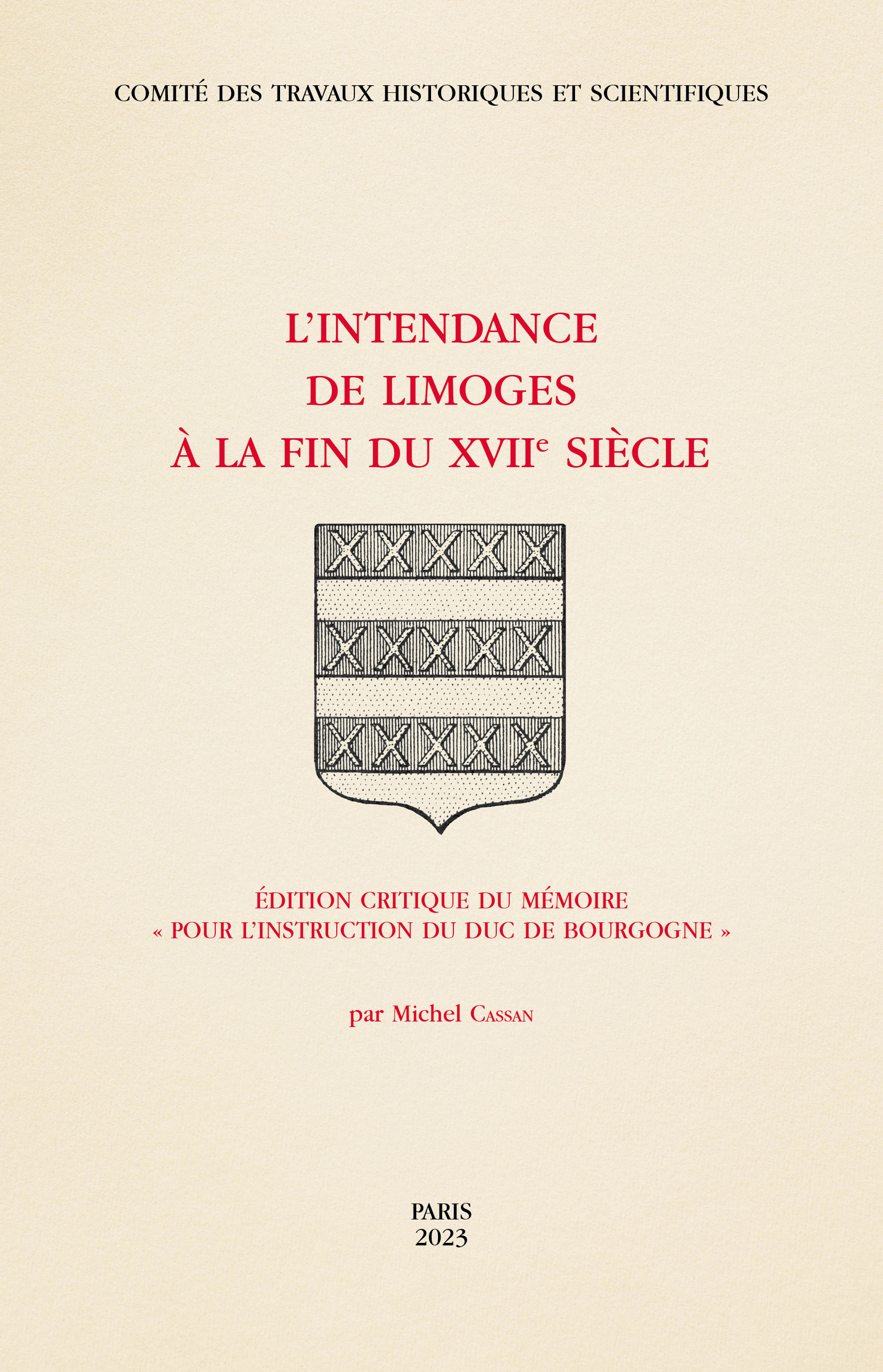 L'Intendance de Limoges à la fin du XVIIe siècle