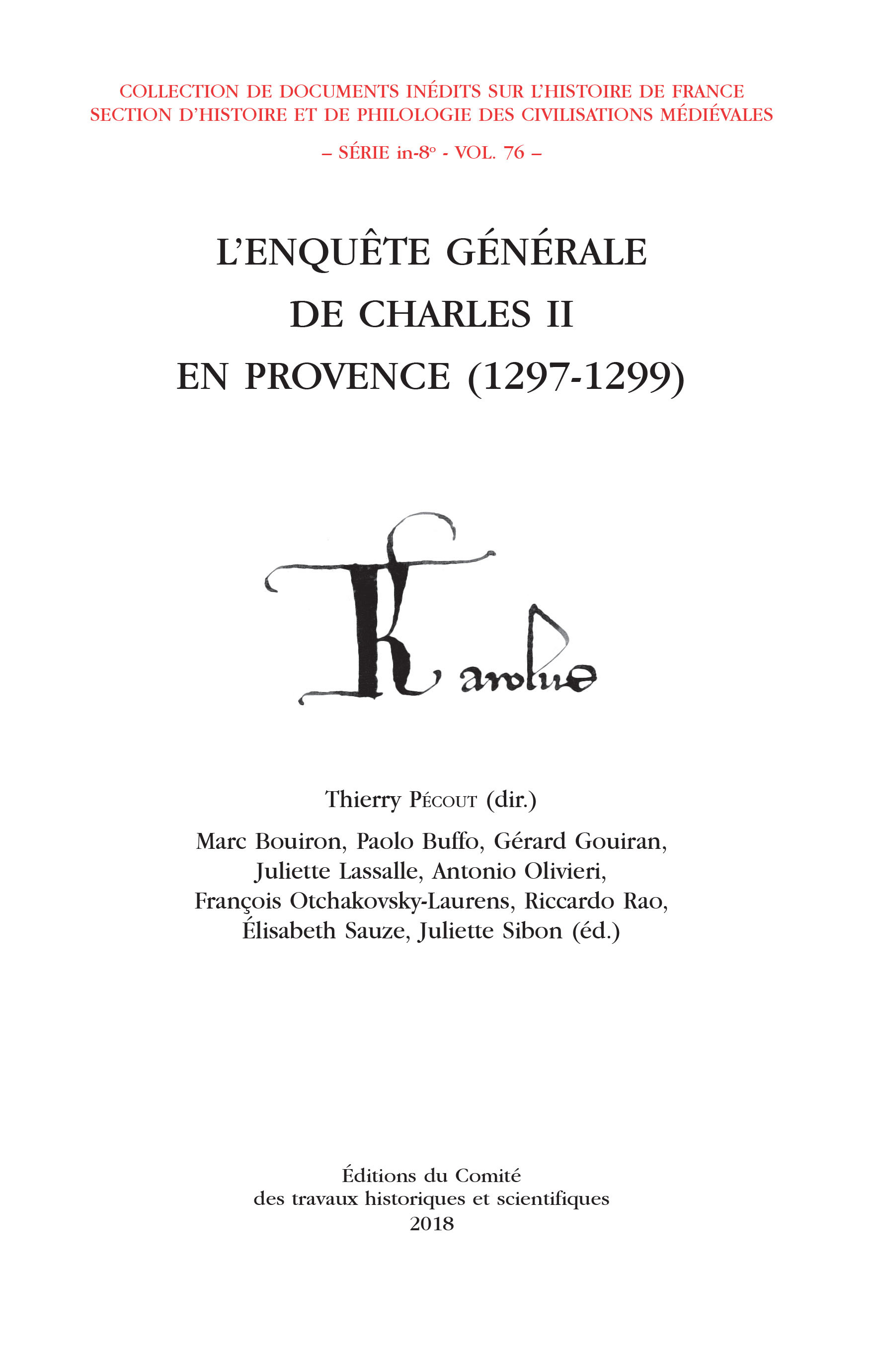 L'enquête générale de charles ii de provence : 1297-1299