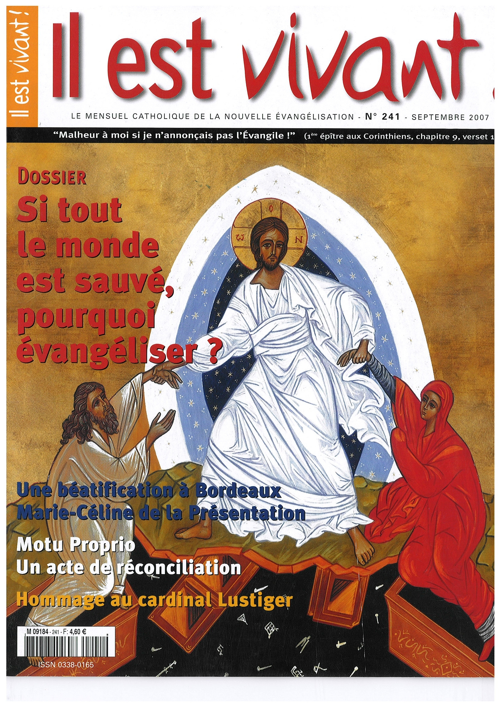 N 241 - SI TOUT LE MONDE EST SAUVE POURQUOI EVANGELISER