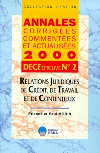 DECF N 2-RELATIONS JURIDIQUES DE CREDIT-ACCA 00-