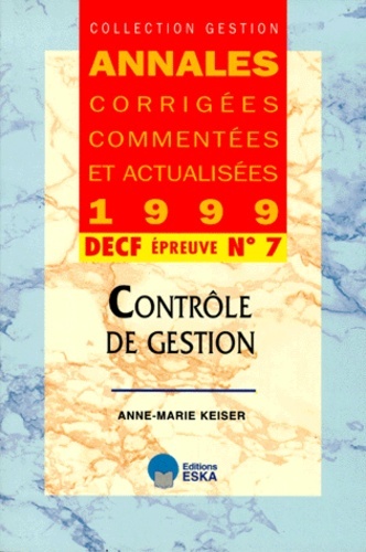 DECF N 7-CONTROLE DE GESTION-ACCA 1999-