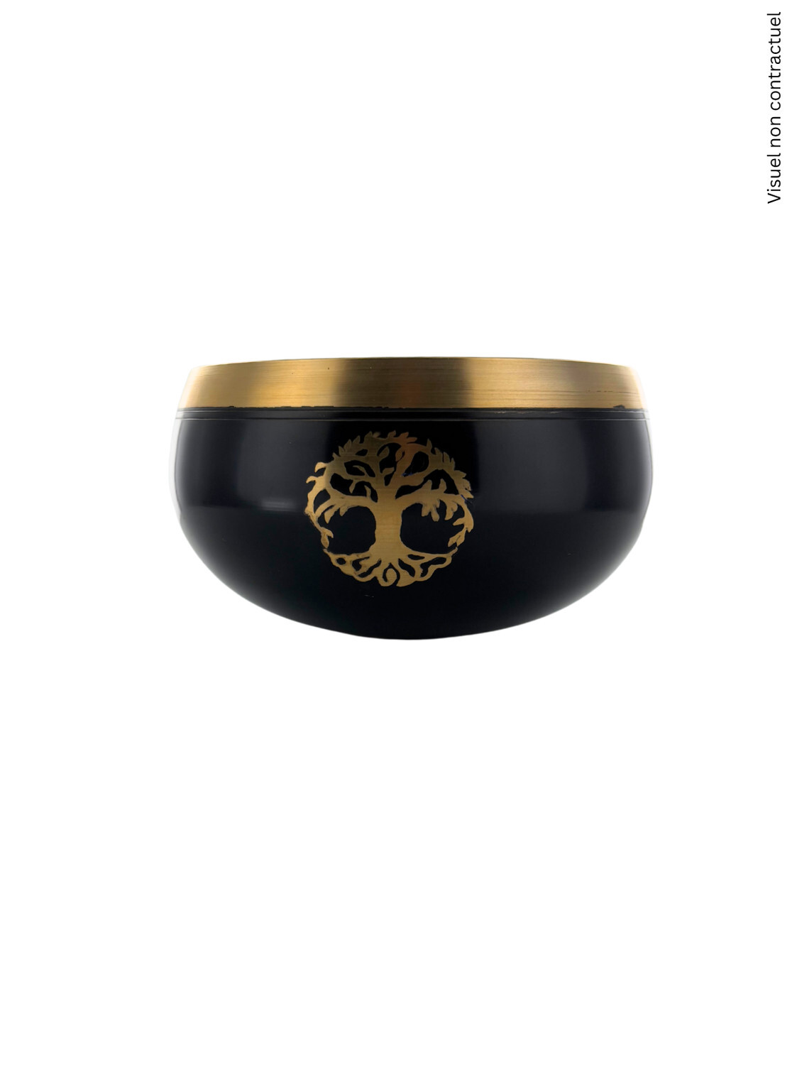 Bol Chantant Tibétain Noir Arbre de vie env 11 cm