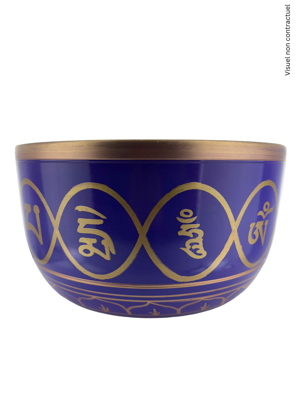 Bol Chantant Tibétain Aluminium Violet Bouddha Katora env 30 cm