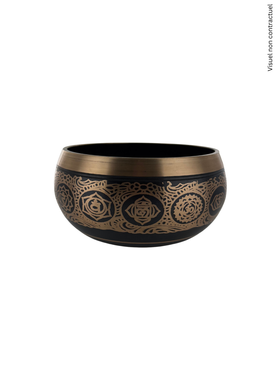 Bol Chantant Tibétain Noir 7 Chakras env 11 cm