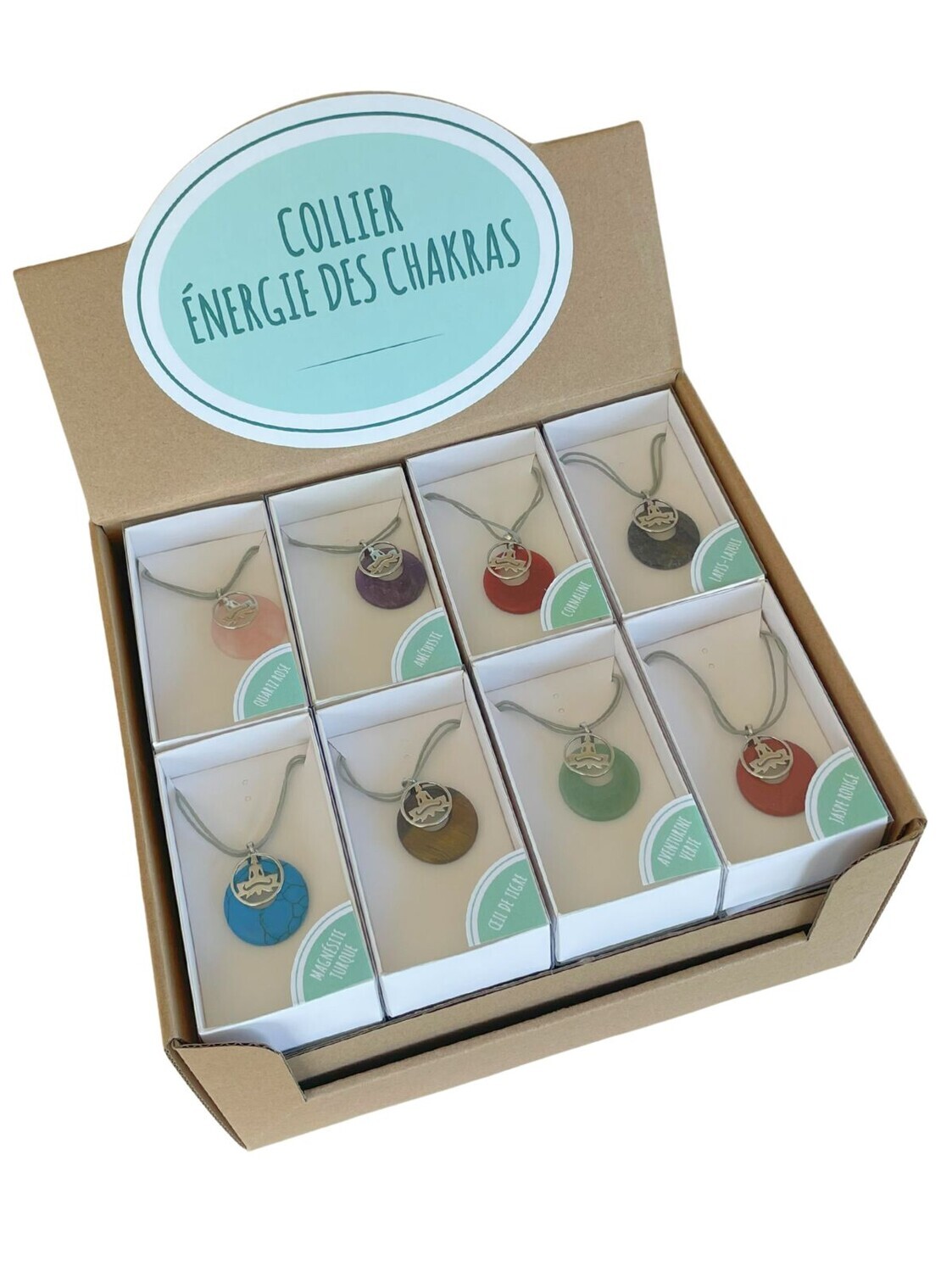 Présentoir 24 Colliers 7 chakras