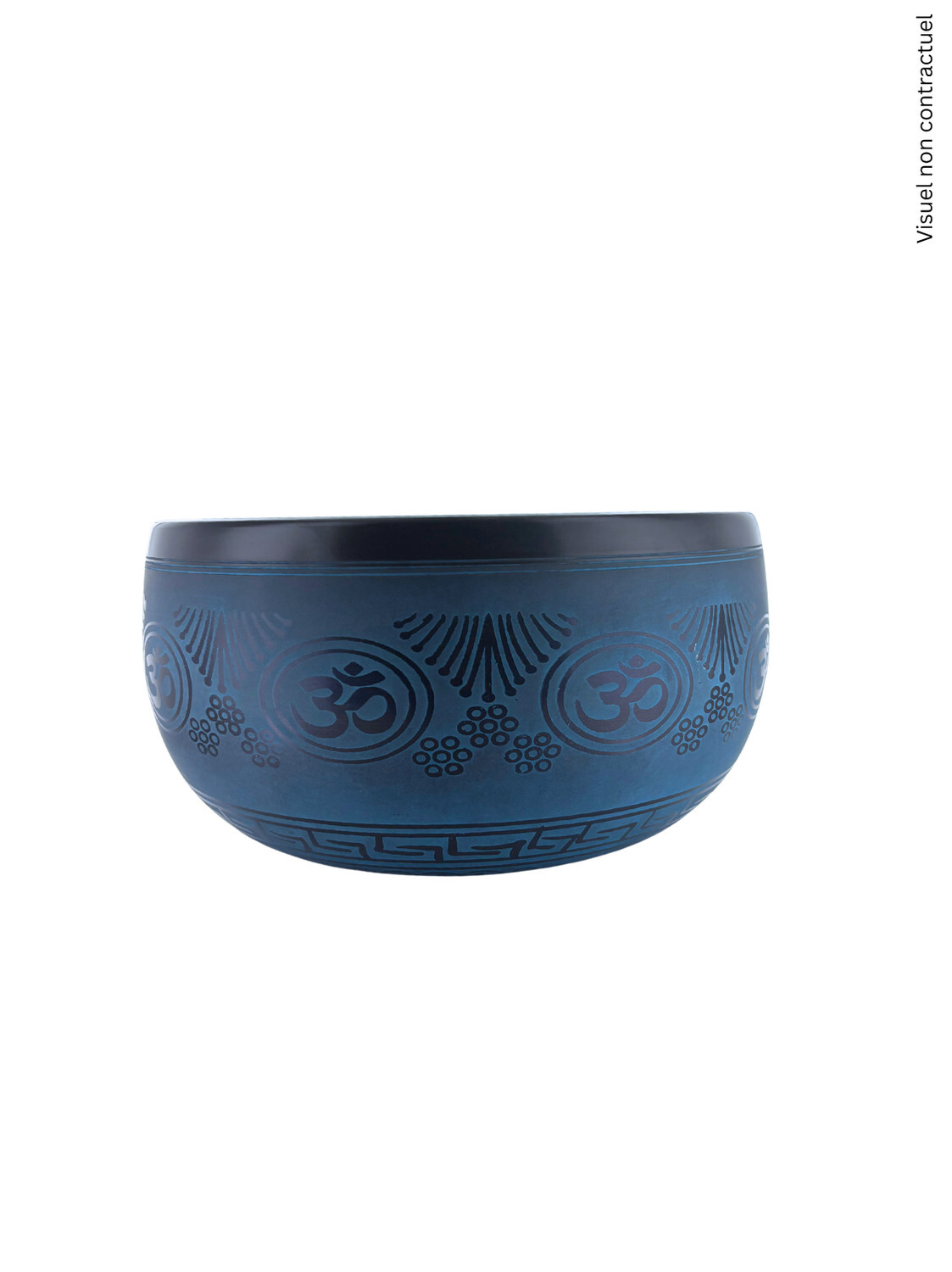 Bol Chantant Tibétain Aluminium Noir Om env 25 cm