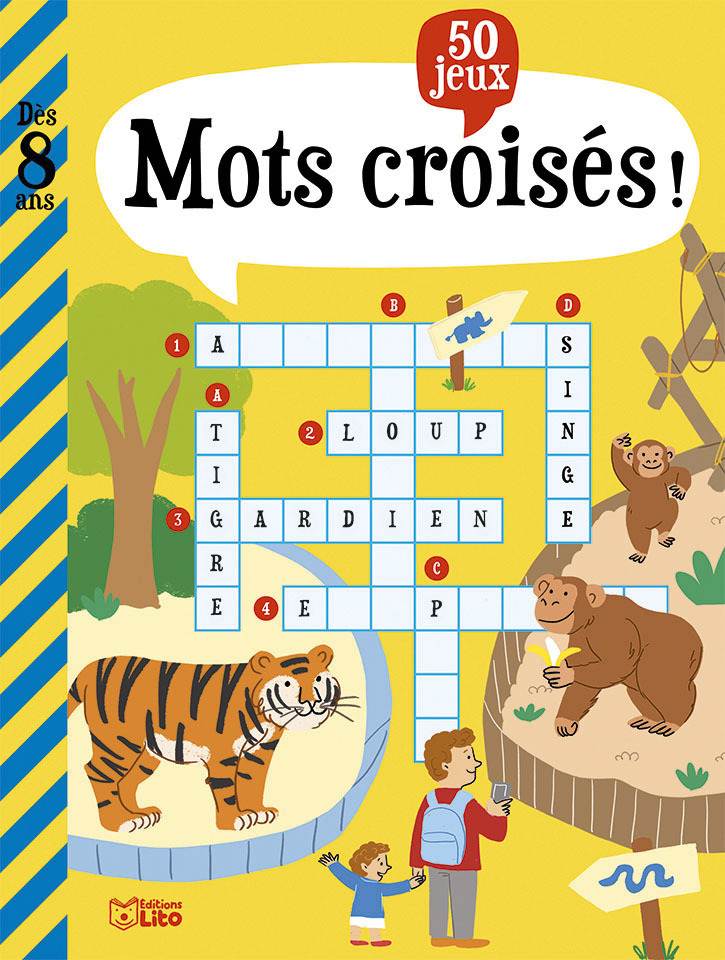 LIVRE JEUX MOTS CROISES 8 ANS