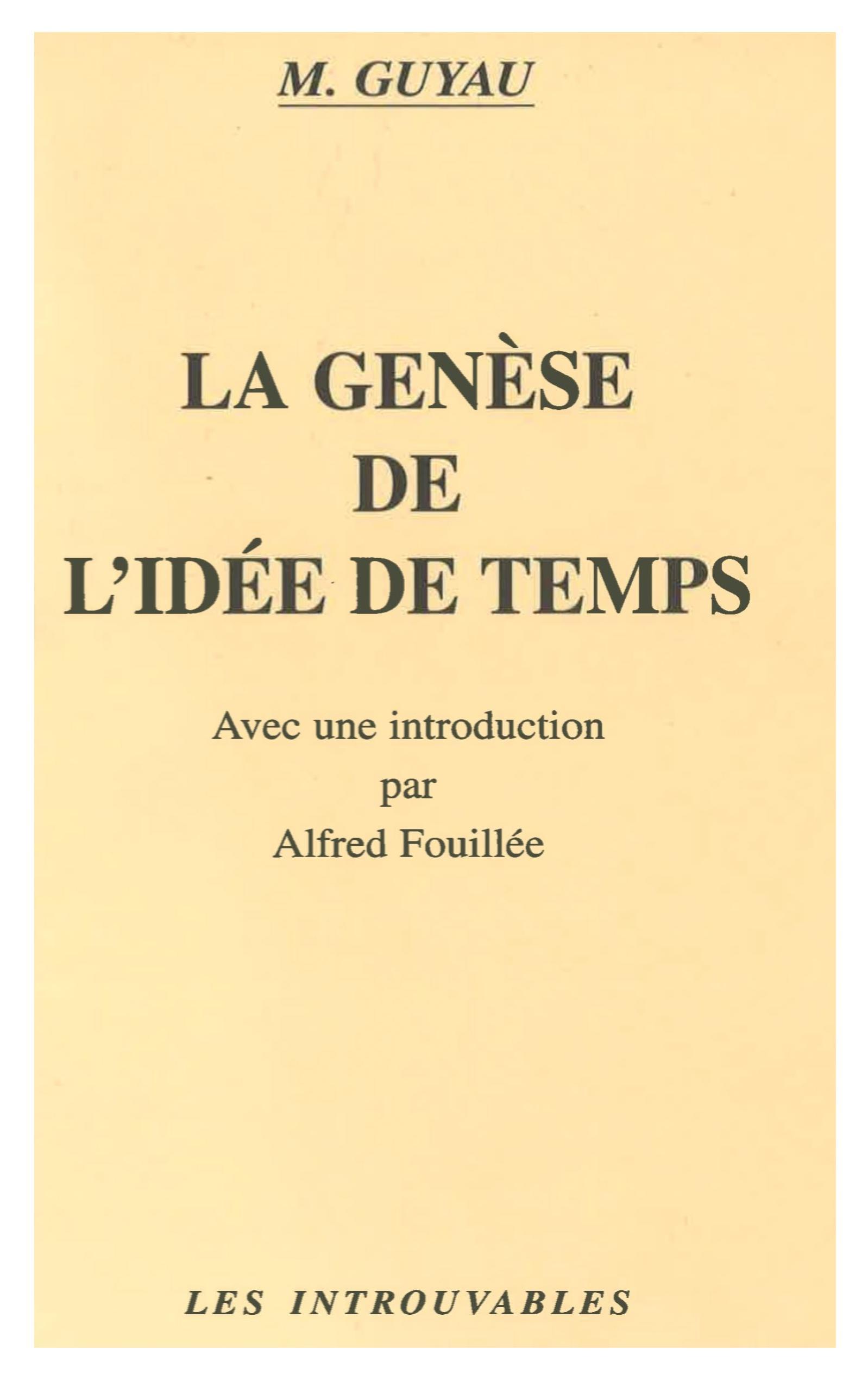 La Genèse de l'idée de Temps