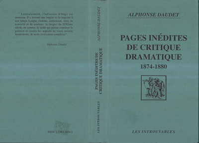 Pages inédites de critique dramatique 1874-1880