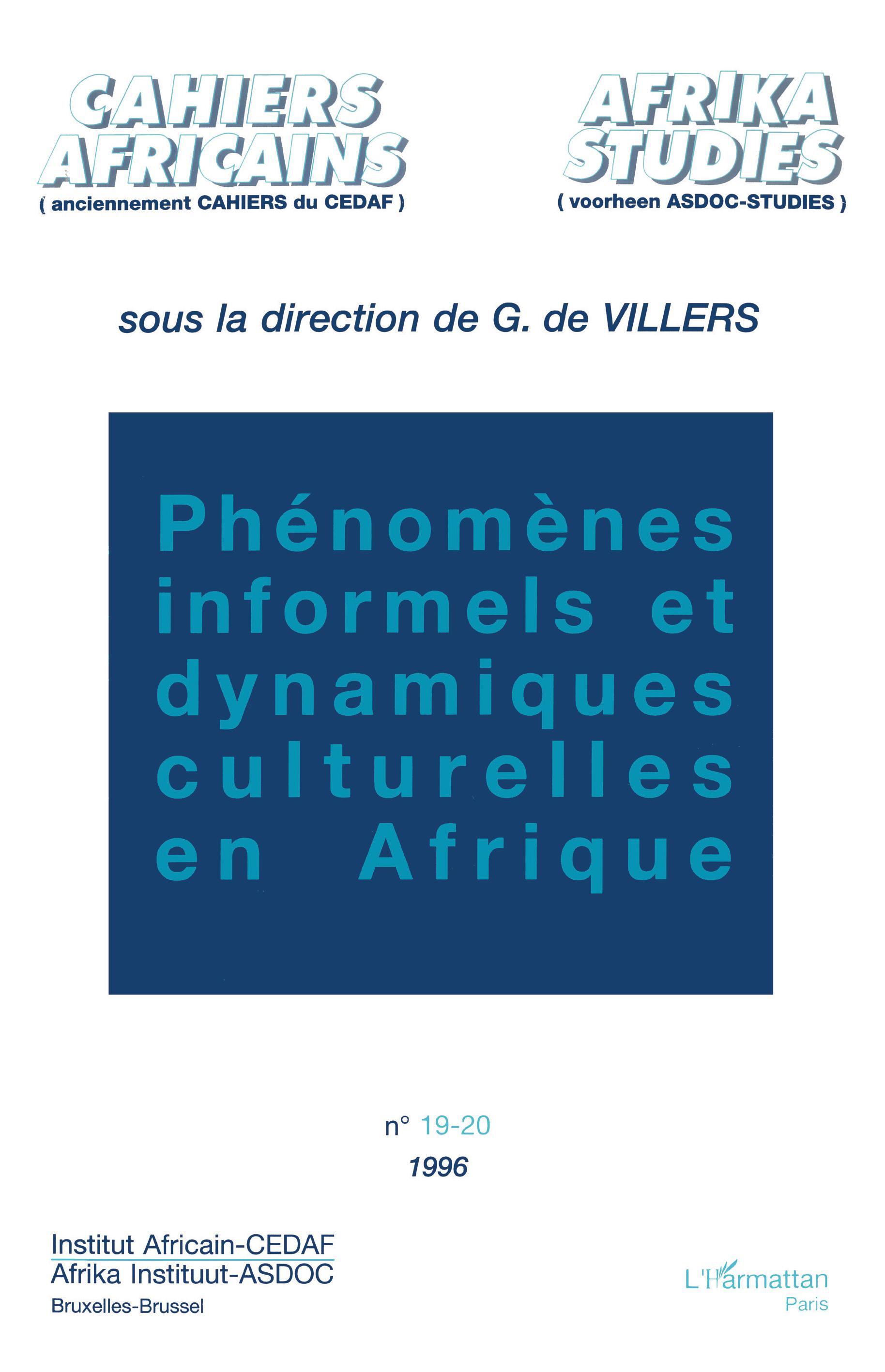 Phénomènes informels et dynamiques culturelles en Afrique