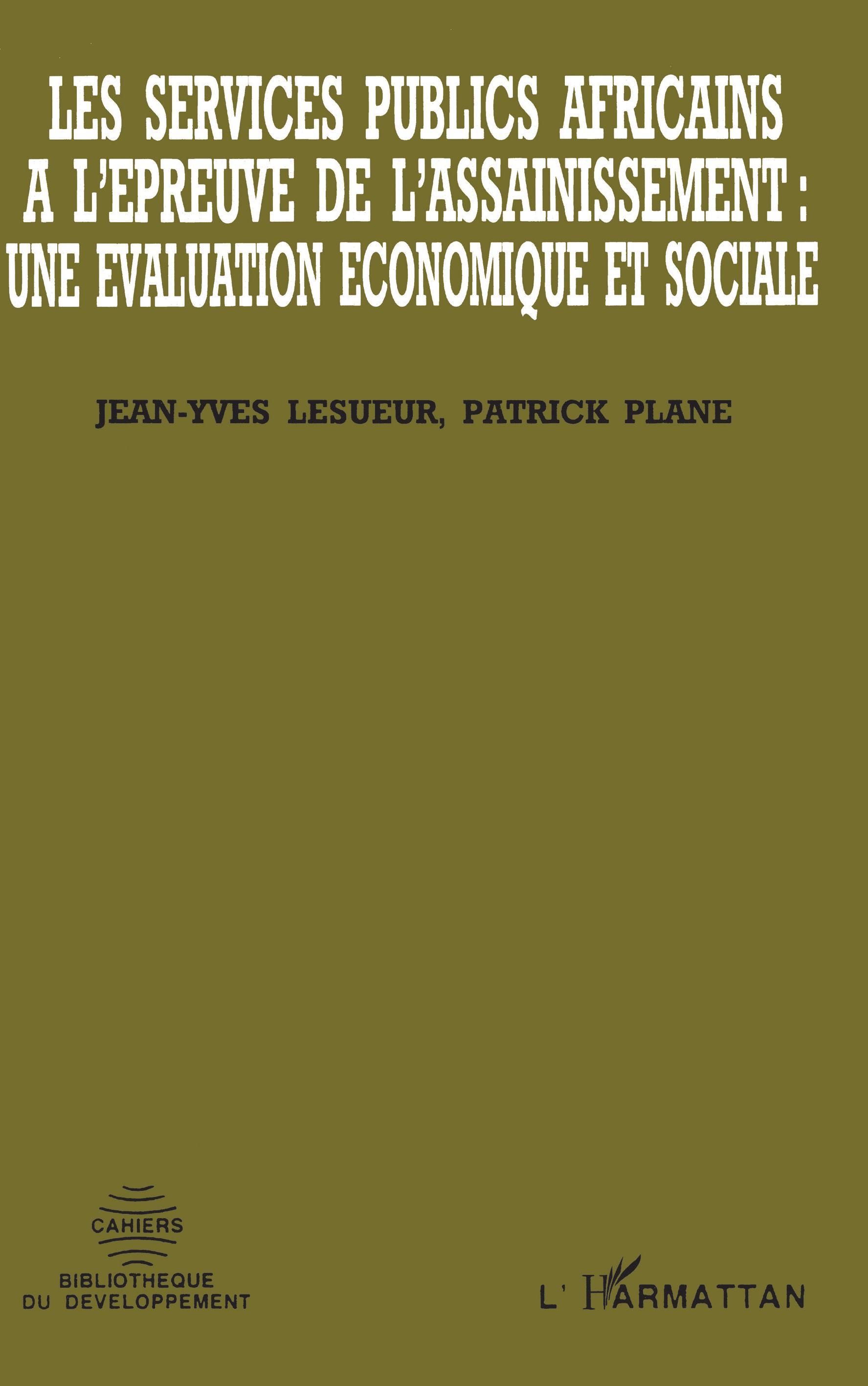 Les services publics africains à l'épreuve de l'assainissement : une évaluation économique et sociale