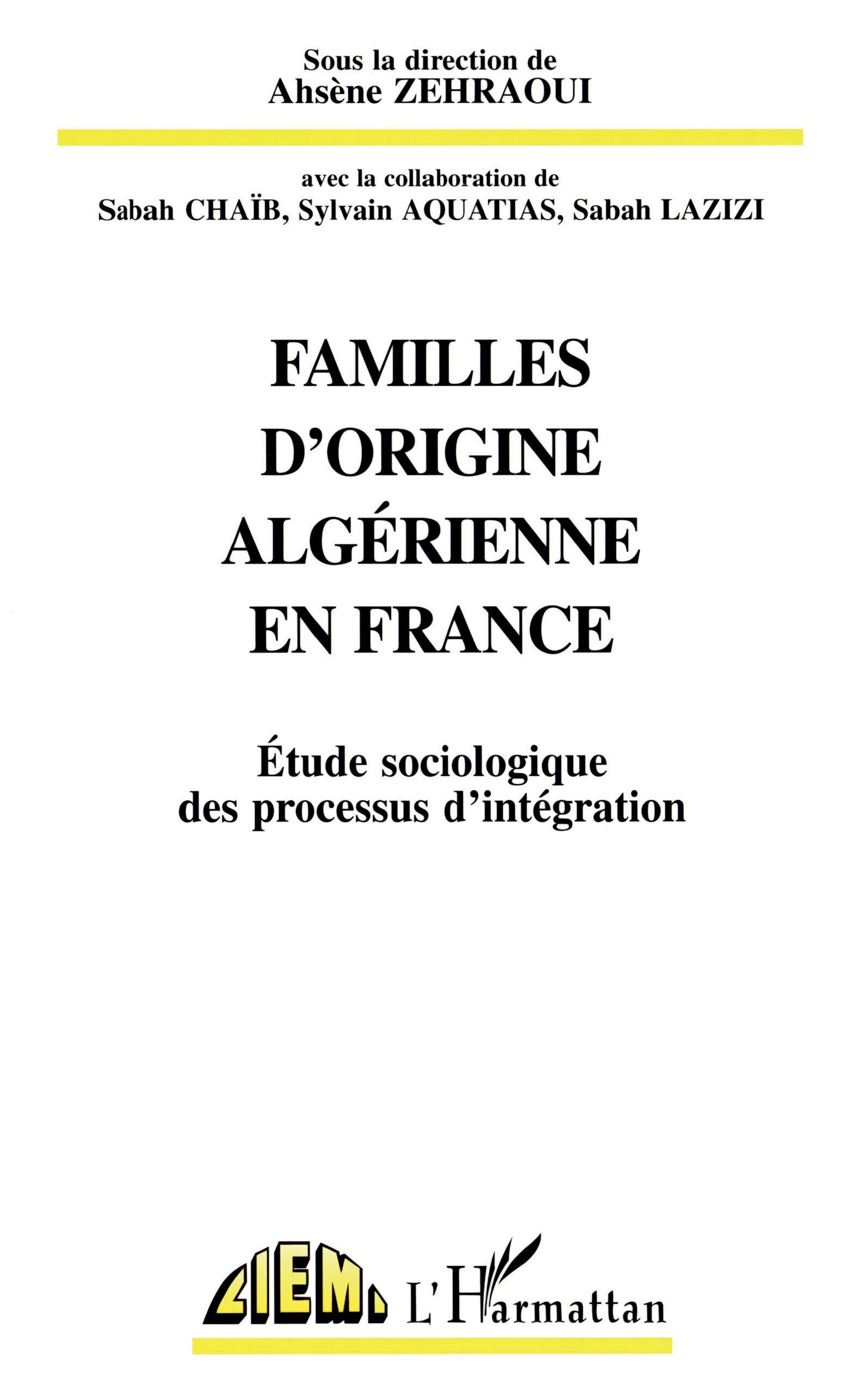 FAMILLES D'ORIGINE ALGERIENNE EN FRANCE