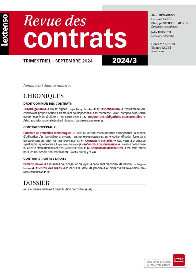 Revue des contrats N°3-2024