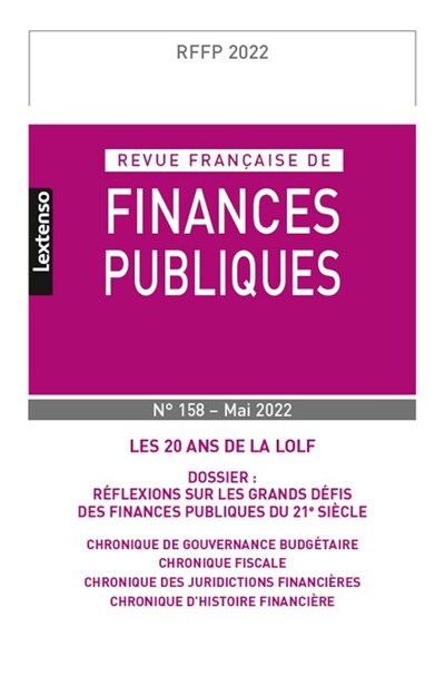 Revue Française de Finances Publiques N°158-2022
