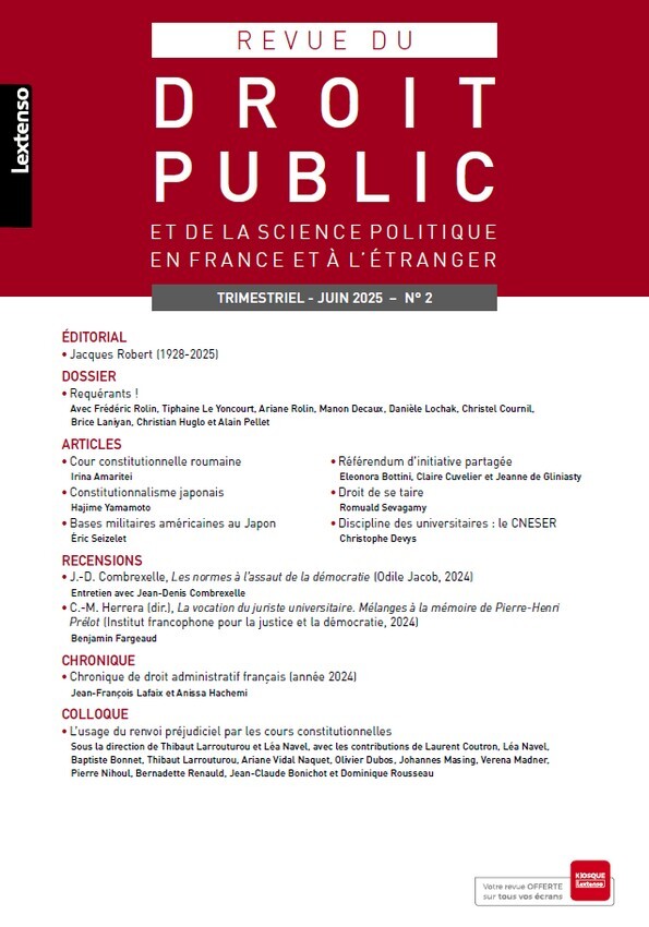 Revue du Droit Public 02/2025