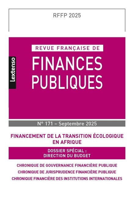 Revue française de Finances Publiques 171/2025