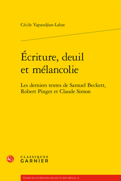 Écriture, deuil et mélancolie