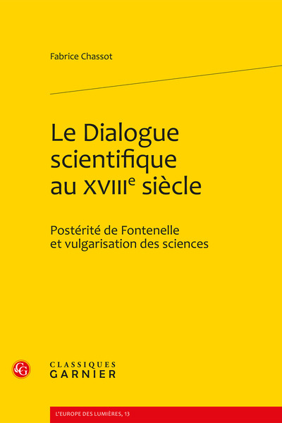 Le Dialogue scientifique au XVIIIe siècle