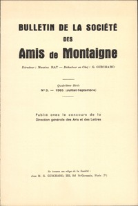 Bulletin de la Société des amis de Montaigne. IV, 1965-3, n° 3