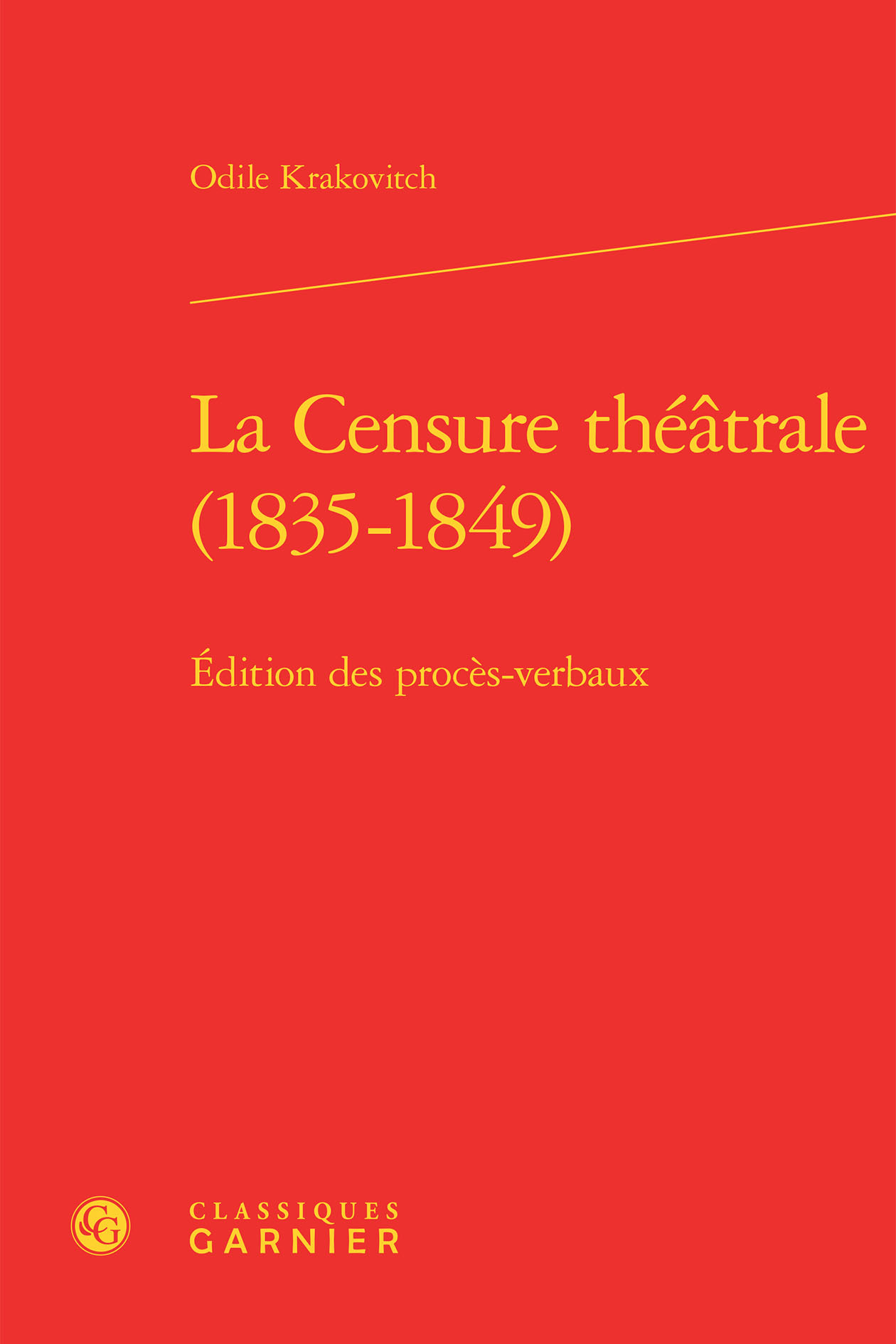 La Censure théâtrale (1835-1849)