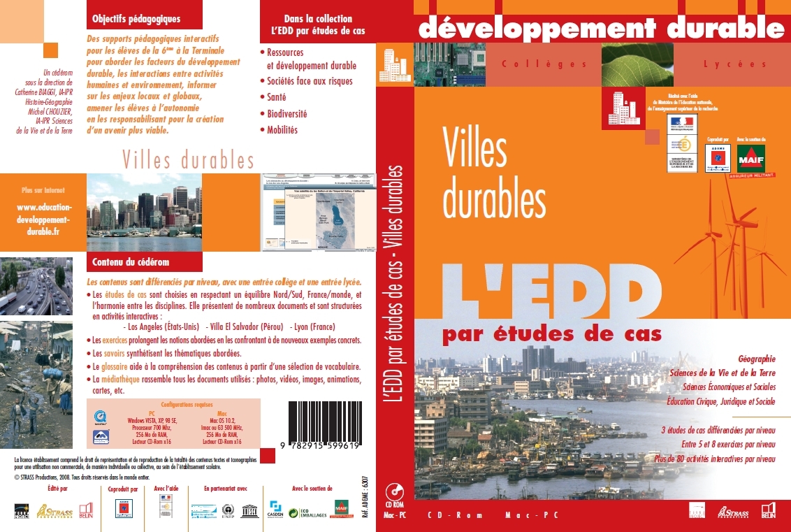 Ville Durables - L'EDD par Etudes de cas 6 CDRom - Licence Bibliothèque+prêt