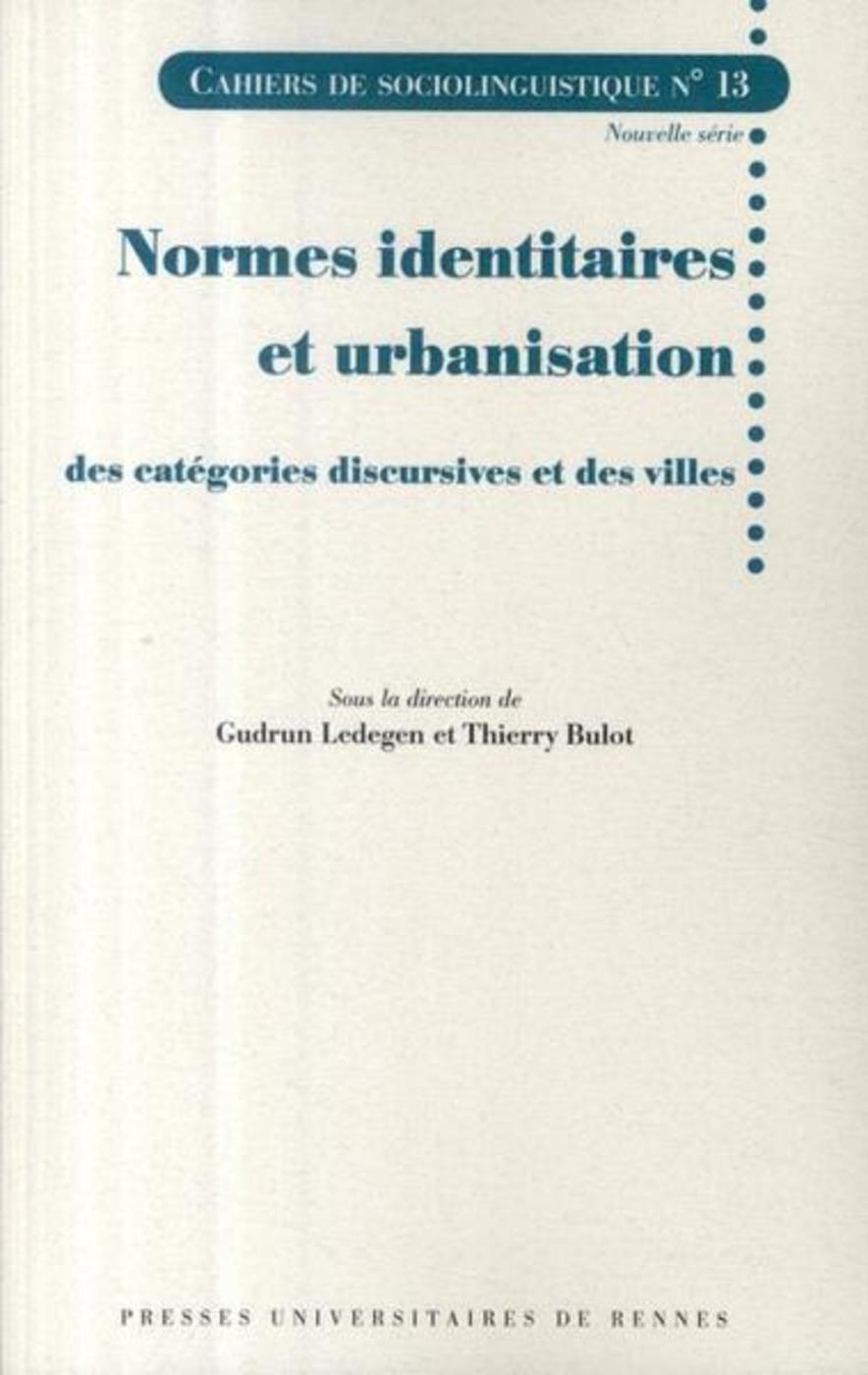NORMES IDENTITAIRES ET URBANISATION