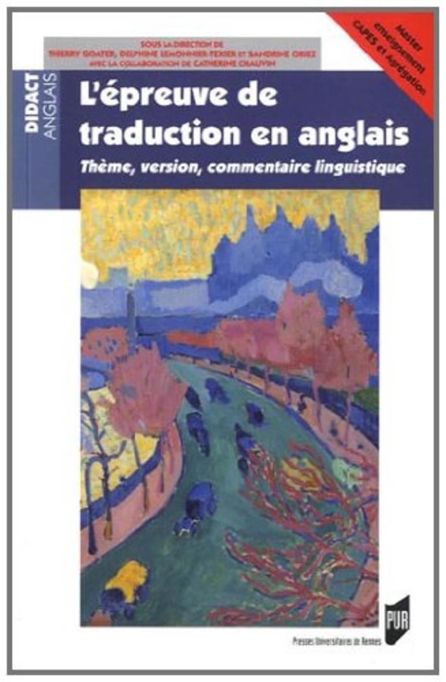 EPREUVE DE TRADUCTION EN ANGLAIS