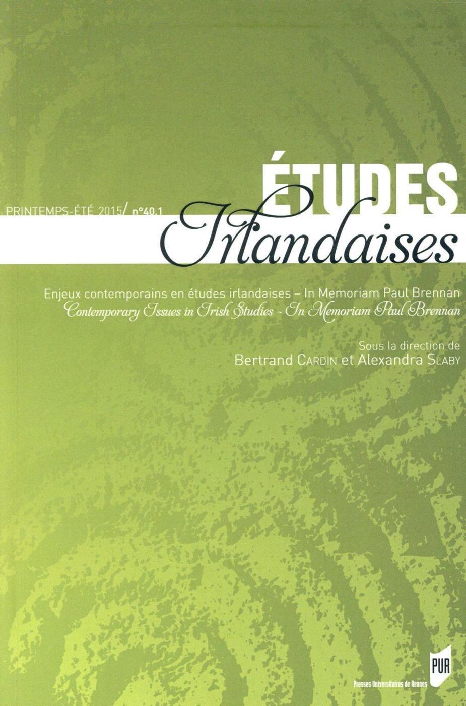 ENJEUX CONTEMPORAINS EN Etudes irlandaises