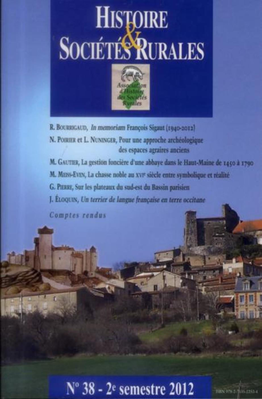 Histoire ET SOCIETES RURALES 38