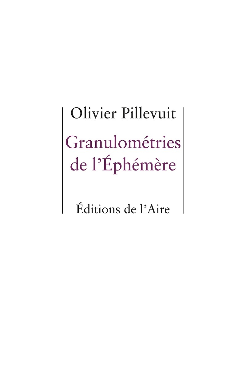 GRANULOMETRIES DE L'EPHEMERE