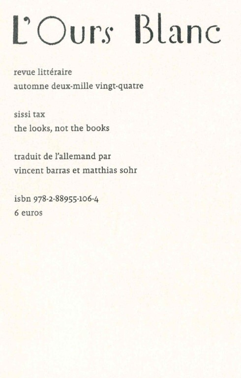 The looks, not the books