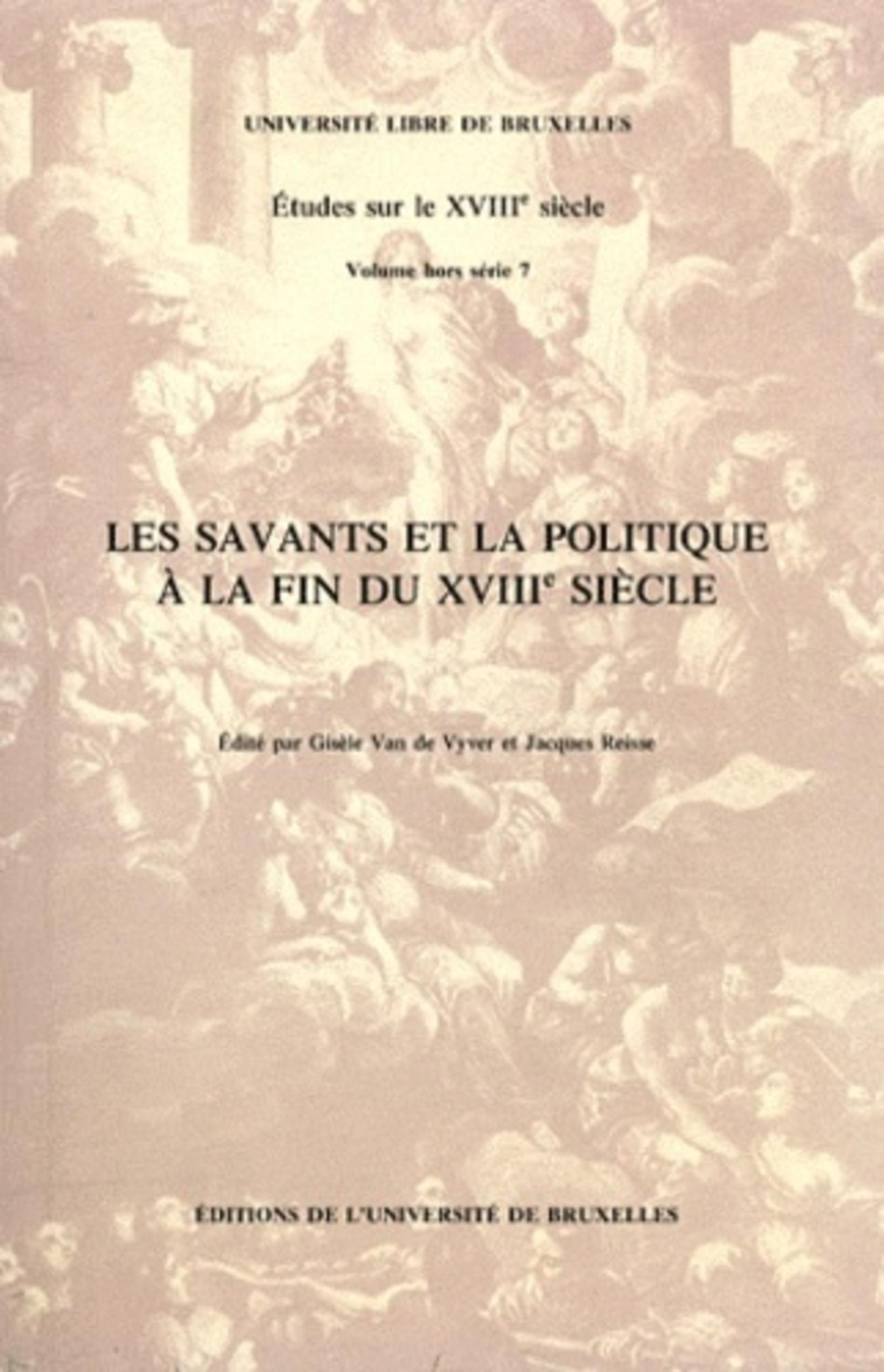 Les savants et la politique à la fin du XVIIIe siècle