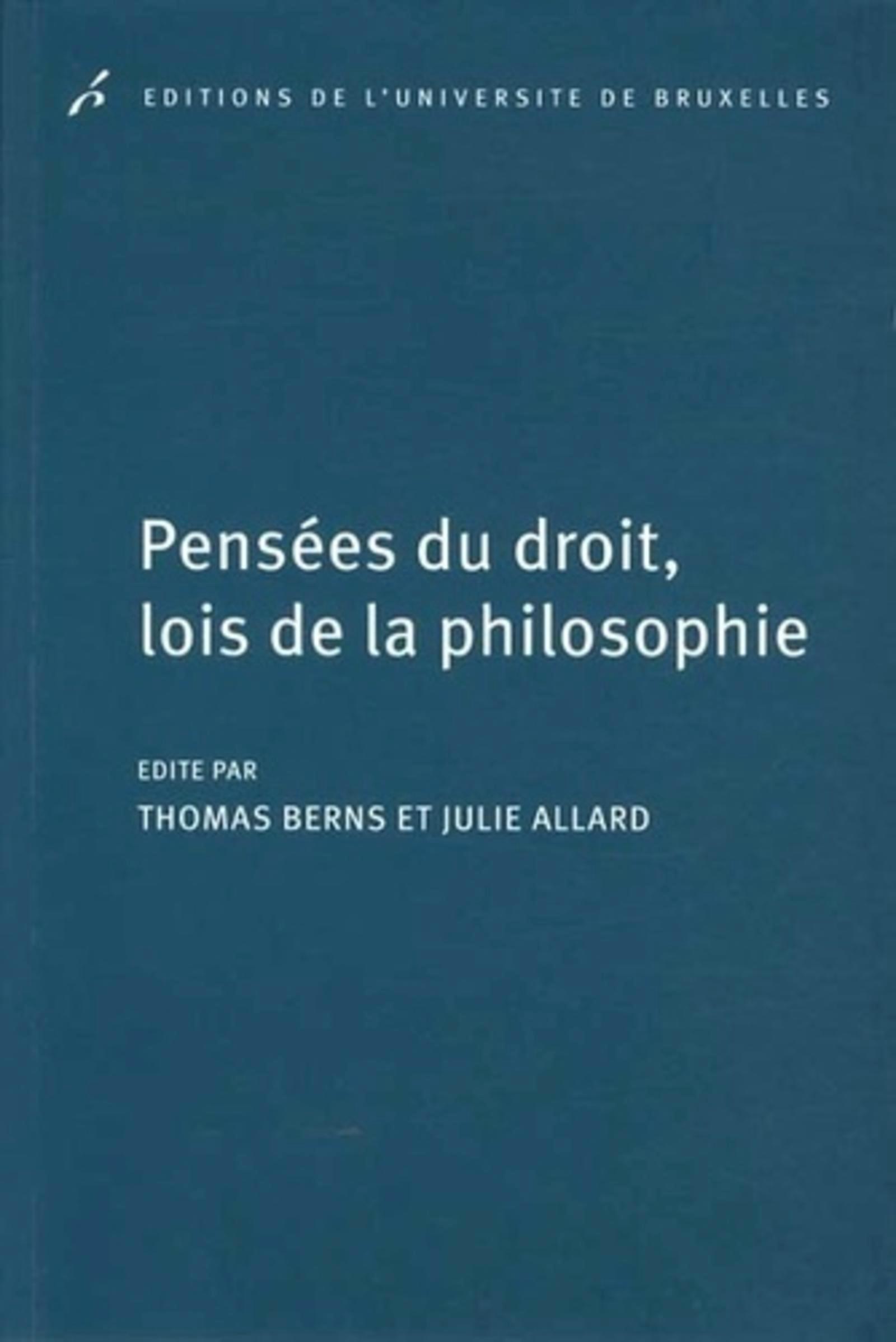 Pensées du droit, lois de la philosophie