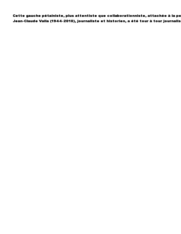 La Gauche pétainiste