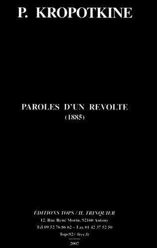 Paroles d'un révolté (1885) (NED)