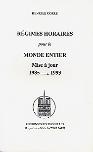 RéGIMES HORAIRES POUR LE MONDE