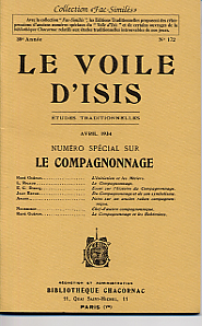 Voile dIsis Le avril 1934  Spécial COMPAGNONNAGE
