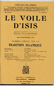 Voile dIsis Le aoûtseptembre 1934  Spécial TRADITION ISLAMIQUE