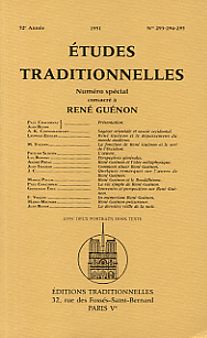 Etudes traditionnelles  Spécial RENE GUENON