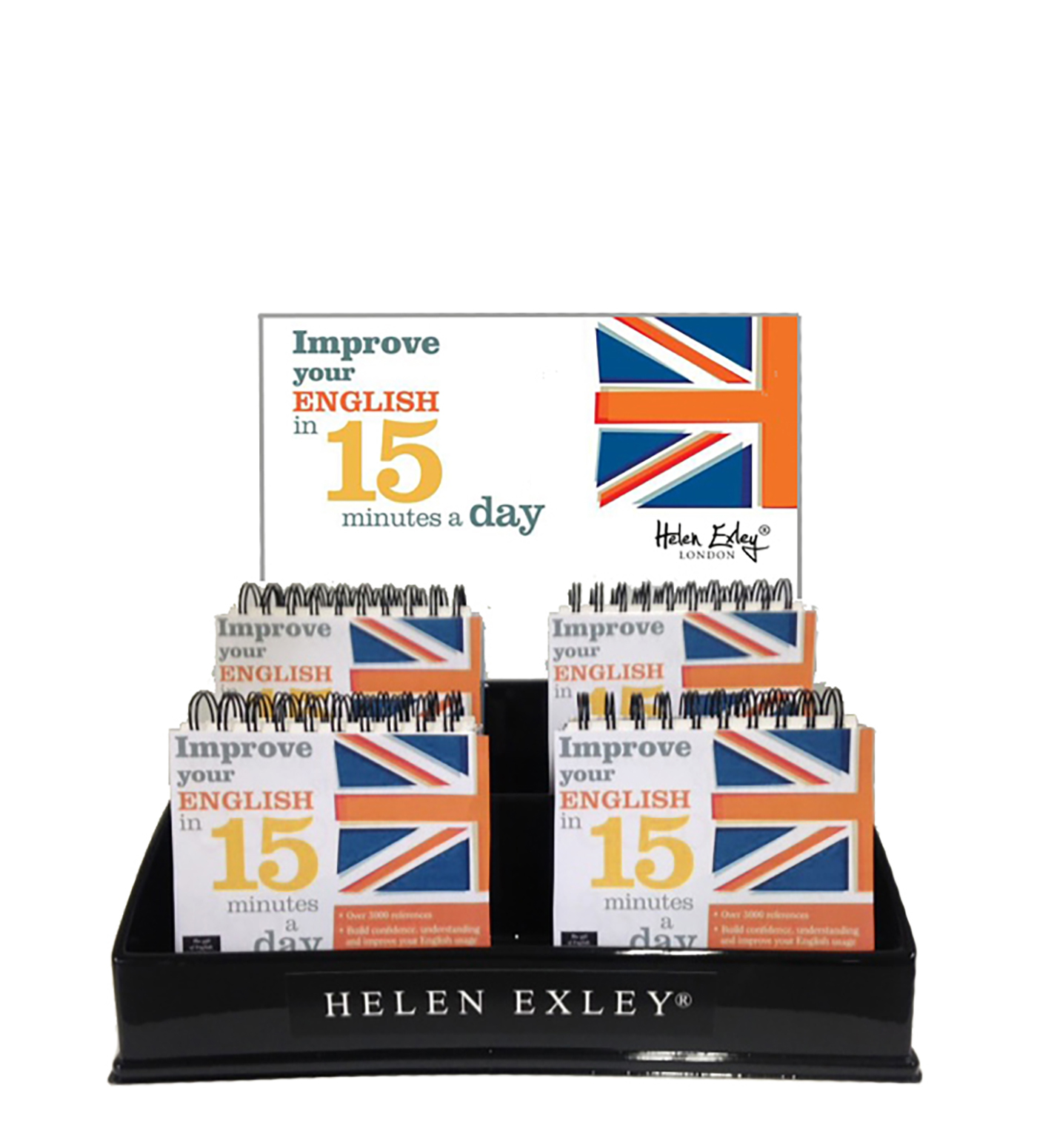 presentoir 8 vol improve your english in 15 minutes a day