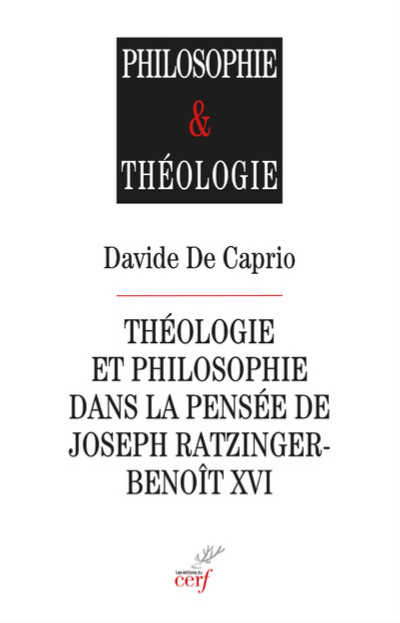 THEOLOGIE ET PHILOSOPHIE DANS LA PENSEE DE JOSEPHRATZINGER-BENOIT XVI
