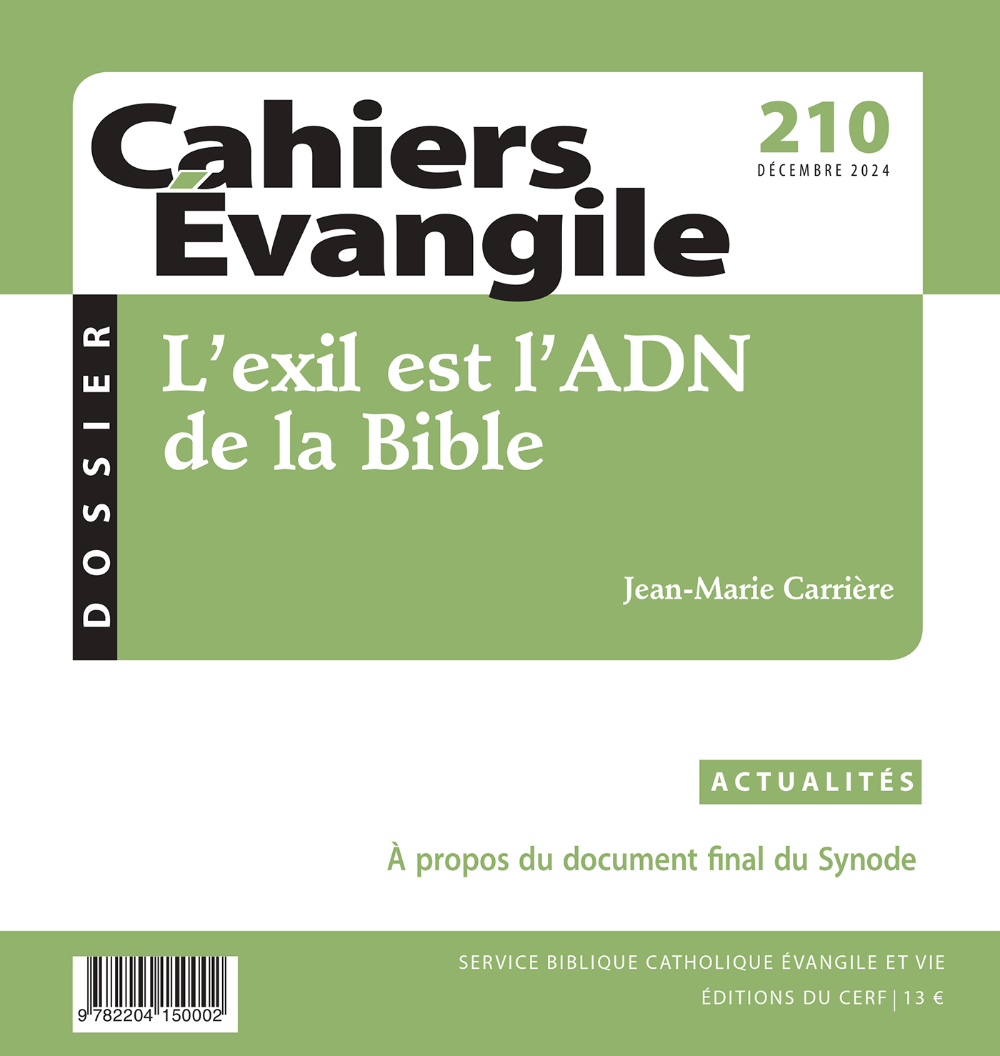 Cahier évangile 210
